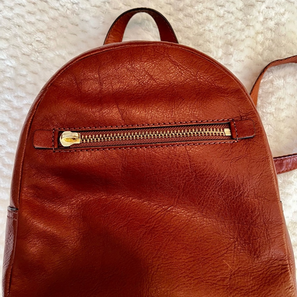 Brown Fossil Leather Megan Small Backpack